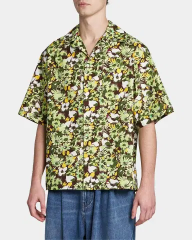 Marni Men's Multicolor Floral Cotton Camp Shirt | Thumbnail 3 Marni Men's Multicolor Floral Cotton Camp Shirt | Thumbnail 3