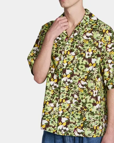 Marni Men's Multicolor Floral Cotton Camp Shirt | Thumbnail 4 Marni Men's Multicolor Floral Cotton Camp Shirt | Thumbnail 4
