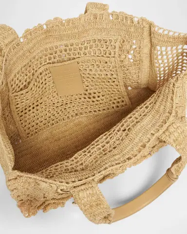 Chloé Summer Banana Small Floral Raffia Tote Bag | Thumbnail 2 Chloé Summer Banana Small Floral Raffia Tote Bag | Thumbnail 2
