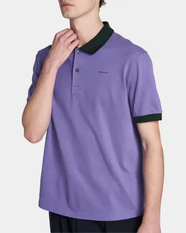 Marni Men's Short-Sleeve Cotton Pique Polo Shirt | Thumbnail 2