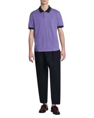 Marni Men's Short-Sleeve Cotton Pique Polo Shirt | Thumbnail 1