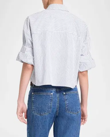TWP Next Ex Striped Cropped Shirt | Thumbnail 2 TWP Next Ex Striped Cropped Shirt | Thumbnail 2