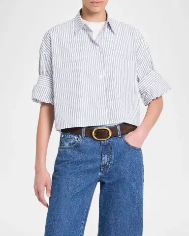 TWP Next Ex Striped Cropped Shirt | Thumbnail 3 TWP Next Ex Striped Cropped Shirt | Thumbnail 3