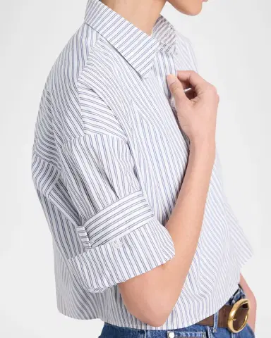 TWP Next Ex Striped Cropped Shirt | Thumbnail 4 TWP Next Ex Striped Cropped Shirt | Thumbnail 4