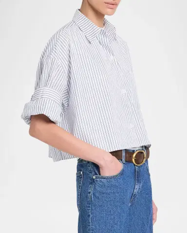TWP Next Ex Striped Cropped Shirt | Thumbnail 5 TWP Next Ex Striped Cropped Shirt | Thumbnail 5