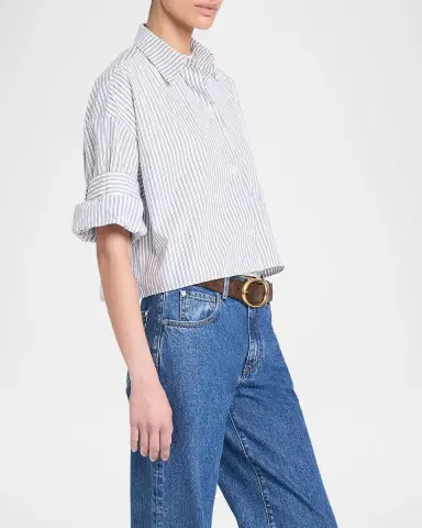 TWP Next Ex Striped Cropped Shirt | Thumbnail 7 TWP Next Ex Striped Cropped Shirt | Thumbnail 7