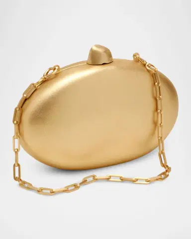 Cult Gaia Eviana Metallic Leather Oval Clutch Bag | Thumbnail 2 Cult Gaia Eviana Metallic Leather Oval Clutch Bag | Thumbnail 2