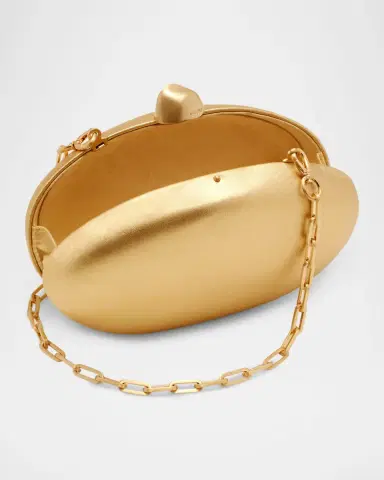 Cult Gaia Eviana Metallic Leather Oval Clutch Bag | Thumbnail 3 Cult Gaia Eviana Metallic Leather Oval Clutch Bag | Thumbnail 3