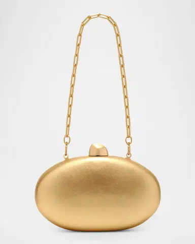 Cult Gaia Eviana Metallic Leather Oval Clutch Bag | Thumbnail 4 Cult Gaia Eviana Metallic Leather Oval Clutch Bag | Thumbnail 4