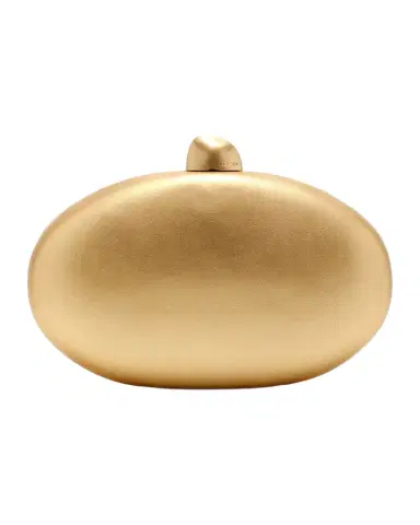Cult Gaia Eviana Metallic Leather Oval Clutch Bag | Thumbnail 1 Cult Gaia Eviana Metallic Leather Oval Clutch Bag | Thumbnail 1