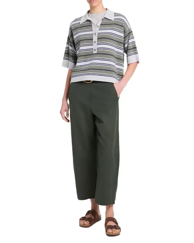 TWP Striped Cashmere Polo Sweater