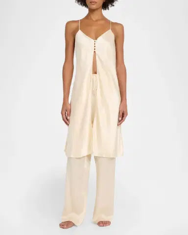 Olivia von Halle Luxury Silk Cami Tunic and Pants Lounge Set | Thumbnail 2