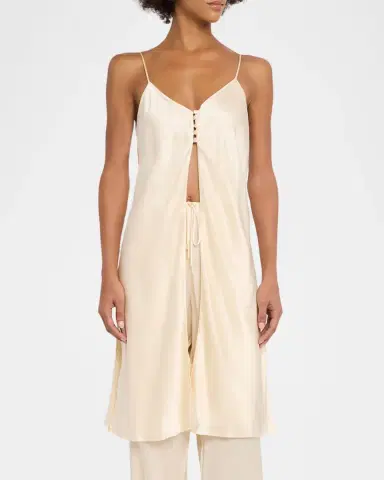Olivia von Halle Luxury Silk Cami Tunic and Pants Lounge Set | Thumbnail 4