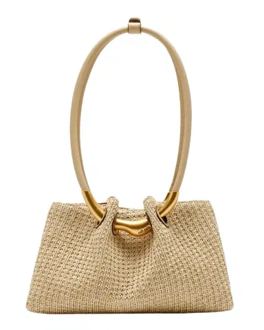 Cult Gaia Asa Pierced Raffia Shoulder Bag | Thumbnail 1