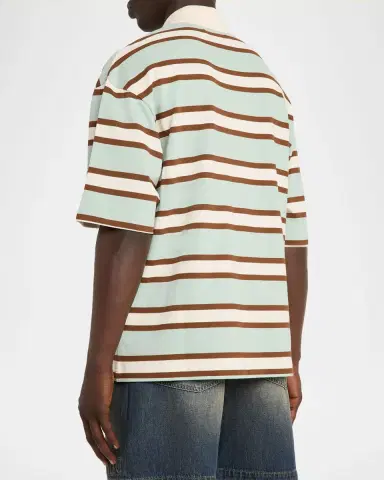AMIRI Men's Cotton Multi-Stripe MA Polo Shirt | Thumbnail 2 AMIRI Men's Cotton Multi-Stripe MA Polo Shirt | Thumbnail 2
