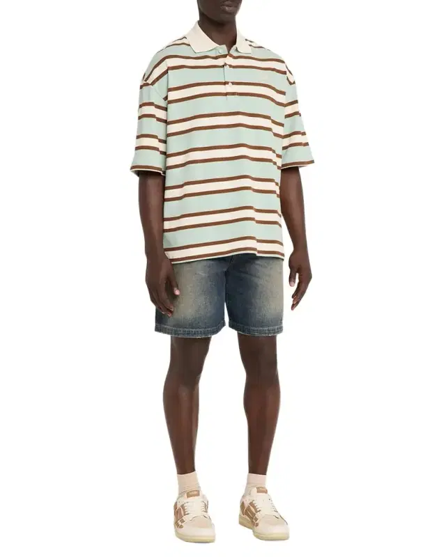 Men 's Cotton Multi-Stripe MA Polo Shirt