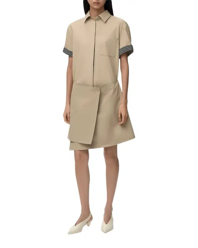 Loewe Wrapped Short-Sleeve Shirtdress