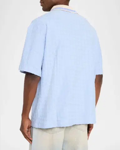 AMIRI Men's MA Terry Jacquard Quarter-Zip Polo Shirt | Thumbnail 2 AMIRI Men's MA Terry Jacquard Quarter-Zip Polo Shirt | Thumbnail 2