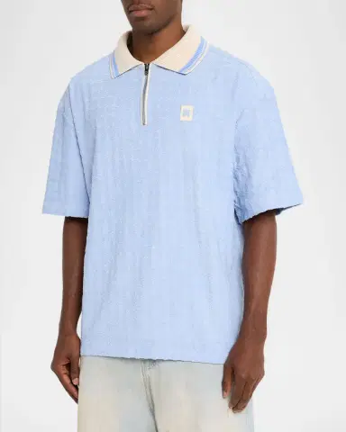 AMIRI Men's MA Terry Jacquard Quarter-Zip Polo Shirt | Thumbnail 3 AMIRI Men's MA Terry Jacquard Quarter-Zip Polo Shirt | Thumbnail 3