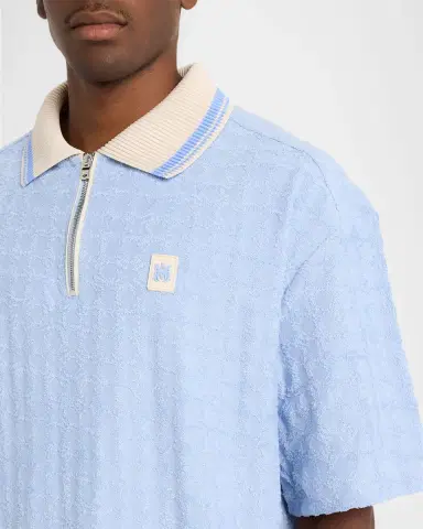 AMIRI Men's MA Terry Jacquard Quarter-Zip Polo Shirt | Thumbnail 4 AMIRI Men's MA Terry Jacquard Quarter-Zip Polo Shirt | Thumbnail 4