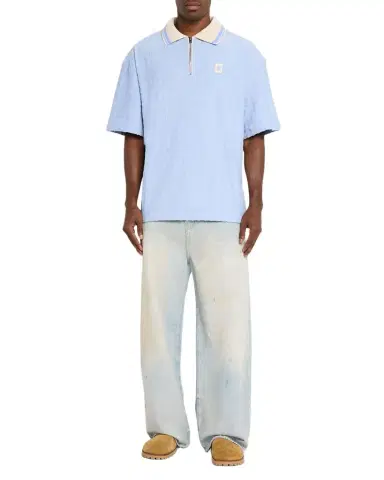 AMIRI Men's MA Terry Jacquard Quarter-Zip Polo Shirt | Thumbnail 1 AMIRI Men's MA Terry Jacquard Quarter-Zip Polo Shirt | Thumbnail 1