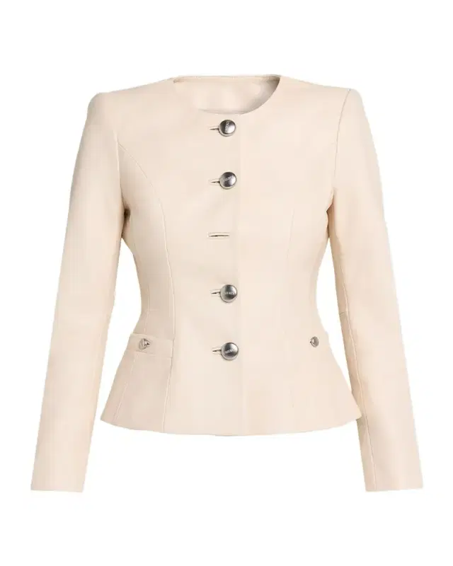 L 'Agence Mariella Collarless Leather Jacket