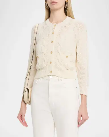 L'Agence Darcy Cable-Knit Cardigan | Thumbnail 4 L'Agence Darcy Cable-Knit Cardigan | Thumbnail 4