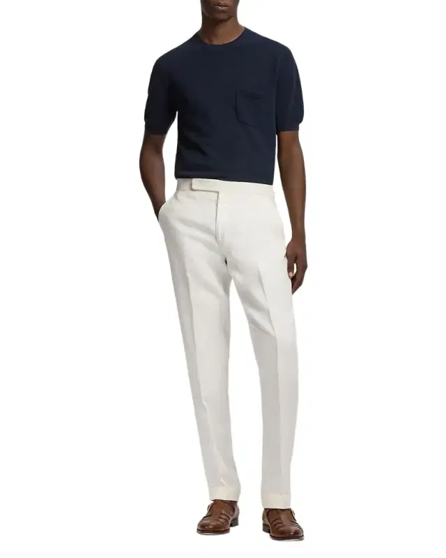 Men 's Cotton-Silk Textured Pocket T-Shirt
