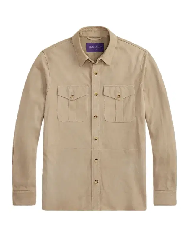 Men 's Suede Flap-Pocket Overshirt