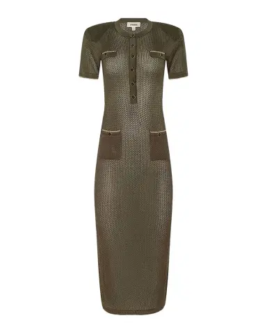 L'Agence Mel Short-Sleeve Open-Knit Midi Dress | Thumbnail 1 L'Agence Mel Short-Sleeve Open-Knit Midi Dress | Thumbnail 1