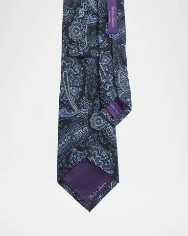 Ralph Lauren Purple Label Men's Paisley Silk Twill Tie | Thumbnail 3 Ralph Lauren Purple Label Men's Paisley Silk Twill Tie | Thumbnail 3