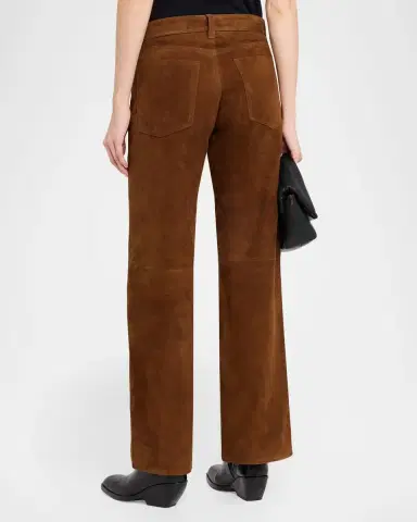 rag & bone Cam Low-Rise Suede Pants | Thumbnail 3