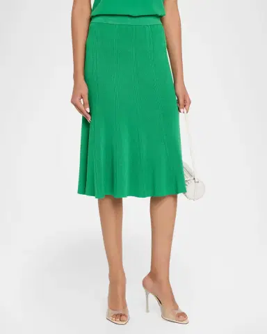 Misook Soft Knit Flared Midi Skirt | Thumbnail 4