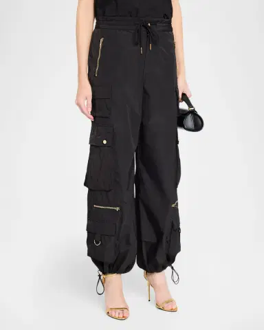 CYNTHIA ROWLEY Wide-Leg Drawcord Cargo Pants | Thumbnail 4 CYNTHIA ROWLEY Wide-Leg Drawcord Cargo Pants | Thumbnail 4