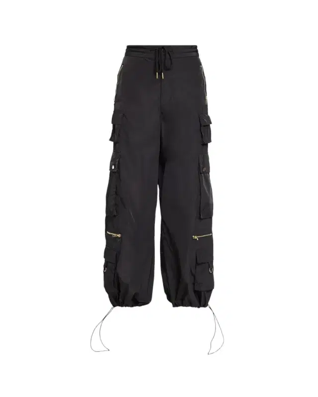 Wide-Leg Drawcord Cargo Pants