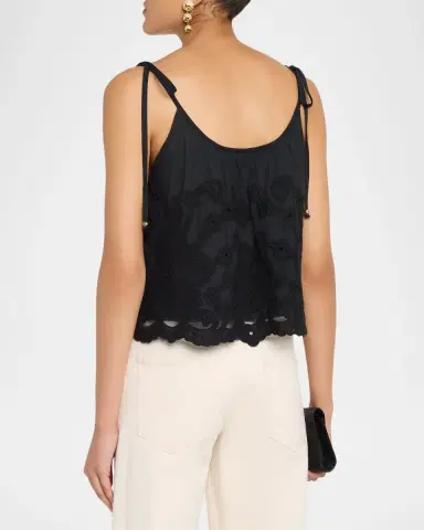 Ramy Brook Elsie Embroidered Shoulder-Tie Top | Thumbnail 3 Ramy Brook Elsie Embroidered Shoulder-Tie Top | Thumbnail 3
