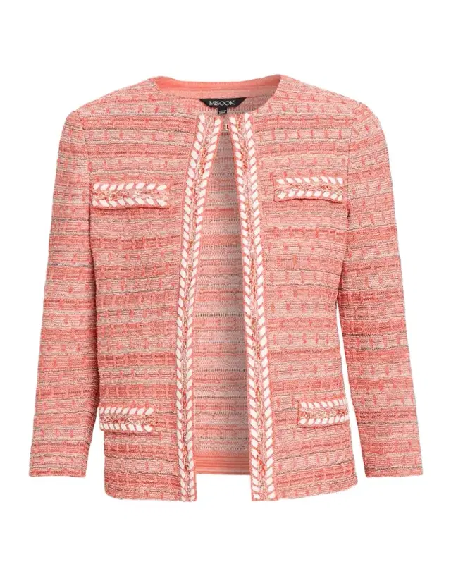Misook Whipstitch Tweed Jacket