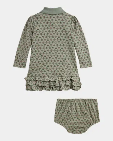 Polo Ralph Lauren Girl's Ruffled Floral Cotton Polo Dress & Bloomers Set | Thumbnail 2