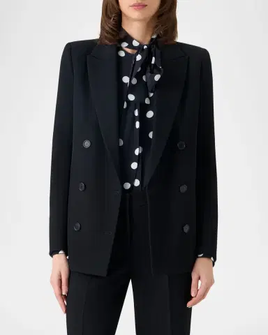 Akris punto Wool Tricotine Double-Breasted Jacket | Thumbnail 3