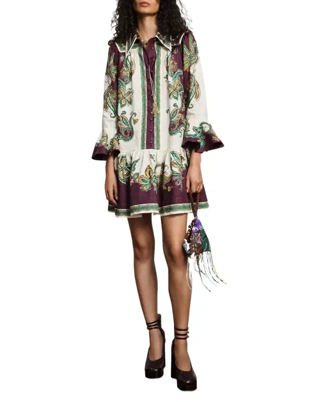 ALÉMAIS Ruthie Linen Mini Shirtdress