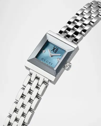 Gucci G-Frame 14x18mm Watch, Light Blue | Thumbnail 4