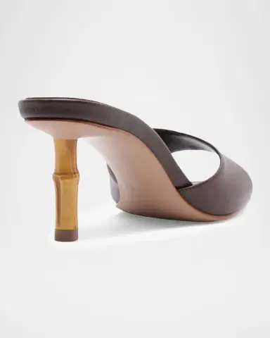 Schutz 75mm Leena Leather Bamboo-Heel Mules | Thumbnail 4