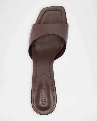 Schutz 75mm Leena Leather Bamboo-Heel Mules | Thumbnail 6