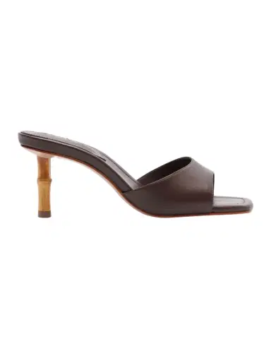 Schutz 75mm Leena Leather Bamboo-Heel Mules | Thumbnail 1