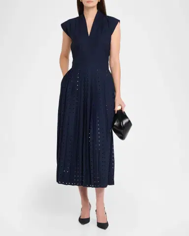 LOVEBIRDS Talis Pleated Cutout Midi Dress | Thumbnail 2 LOVEBIRDS Talis Pleated Cutout Midi Dress | Thumbnail 2