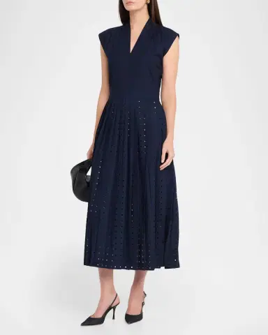 LOVEBIRDS Talis Pleated Cutout Midi Dress | Thumbnail 4 LOVEBIRDS Talis Pleated Cutout Midi Dress | Thumbnail 4