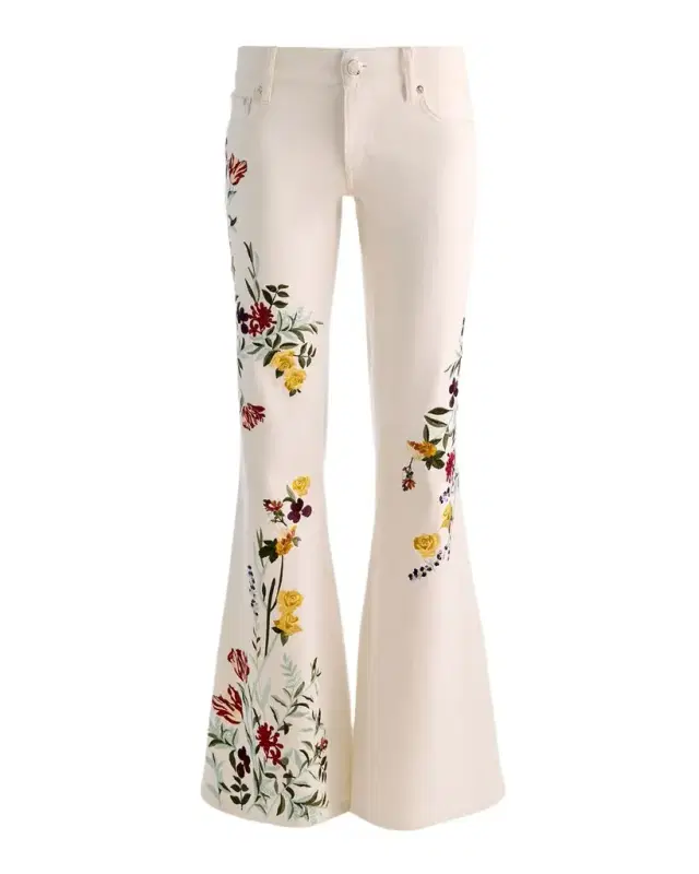 Emryn Floral Ultra Low-Rise Flare Jeans