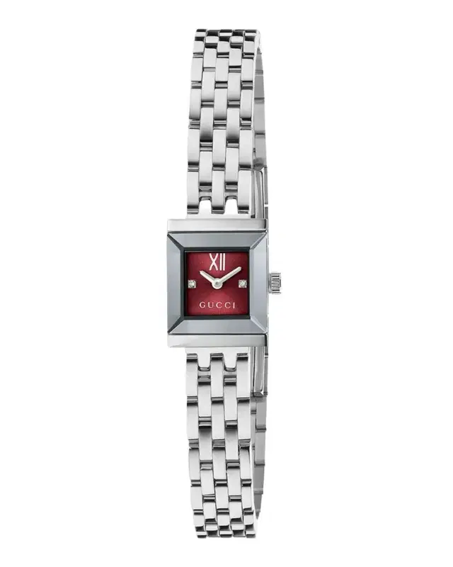 Gucci G-Frame 14x18mm Watch, Red Burgundy