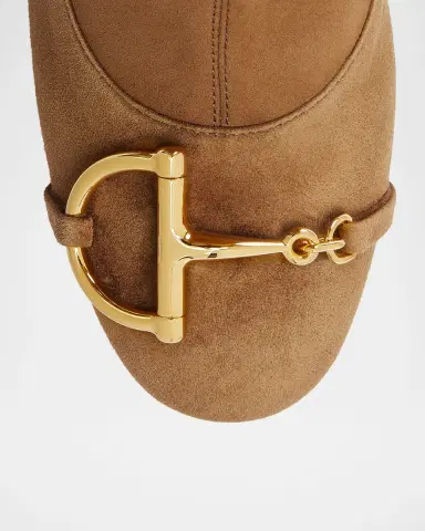Gucci Alfa Horsebit Suede Knee-High Boots | Thumbnail 3 Gucci Alfa Horsebit Suede Knee-High Boots | Thumbnail 3