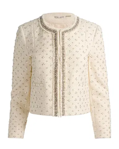 Alice + Olivia Thomasina Embellished Tweed Jacket | Thumbnail 1 Alice + Olivia Thomasina Embellished Tweed Jacket | Thumbnail 1
